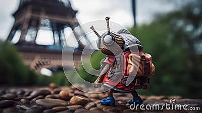 Snail Hiker, Made with Generative AI Stock Photo