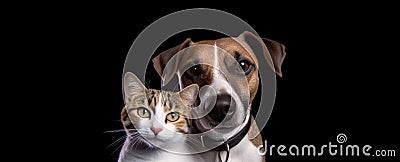 Ai generated image of a dog and a cat taking a selfie Stock Photo