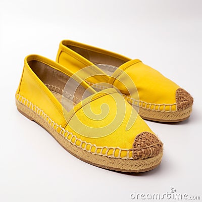 pair of Yellow Espadrilles Stock Photo