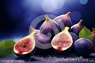 Fresh figs healthy food background Stock Photo