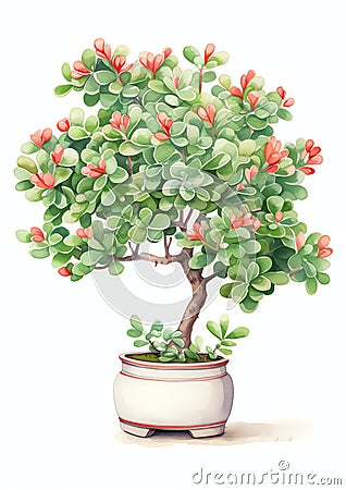 Jade Plant Chinese new year pattern Stock Photo