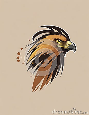 Vibrant Eagle Crest: A black and brown Symbol of Strength Stock Photo