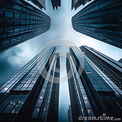 Modern skyscrapers from the ground Stock Photo