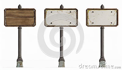 Blank old vintage traffic signs Stock Photo