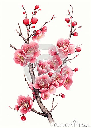 Plum Blossoms Chinese new year pattern Stock Photo