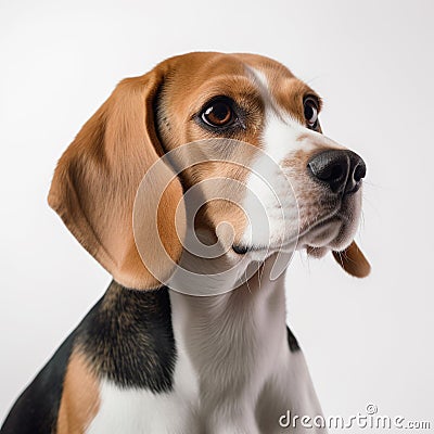 Beagle on white background Stock Photo