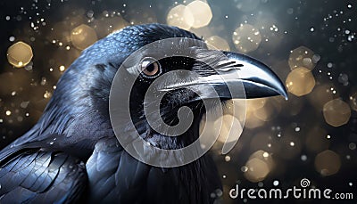 Portrait of a raven Stock Photo