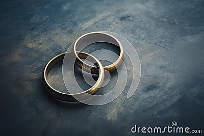 Sacrament: Matrimony. Wedding rings on background. Shallow depth of field Stock Photo