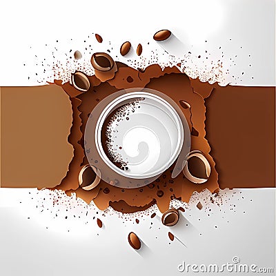 Coffee Border, Made with Generative AI Stock Photo