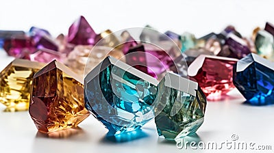 Colorful Crystals Collection, Made with Generative AI Stock Photo