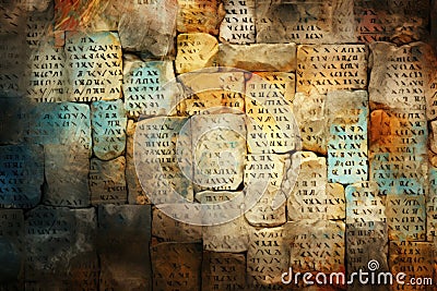 The Ten Commandments: Tablets of the Law, Tablets of Stone, Stone Tablets. Book of Exodus. Stock Photo