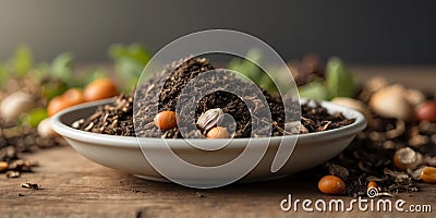 An instructional graphic on how to troubleshoot common composting issues such as a smelly pile or slow decomposition. Stock Photo