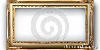 Golden Vintage Rectangle Frame, Reimagined with Generative AI Stock Photo