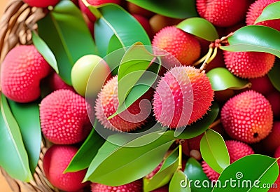 Lychee, concept of fresh and ripe exotic food Stock Photo