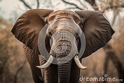 Majestic elephant in a natural environment Stock Photo
