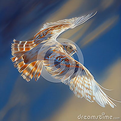 Graceful Bird in Flight against Blue Sky, Made with Generative AI Stock Photo