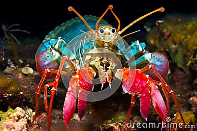 AI generated mantis shrimp Cartoon Illustration