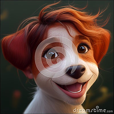 Ai generated pet portrait. Jack russel terrier face Stock Photo