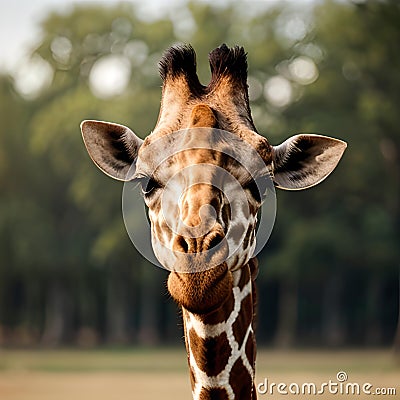 AI generated portrait image of a giraffe Stock Photo
