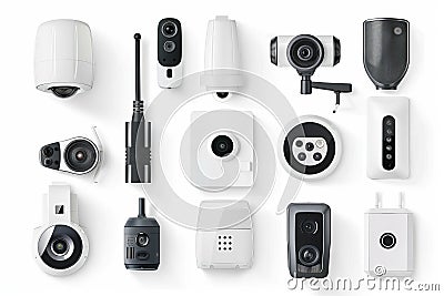 Security technology transforms with smartphone control, adapting wireless security to ensure strong, emergency-ready cyber protect Cartoon Illustration
