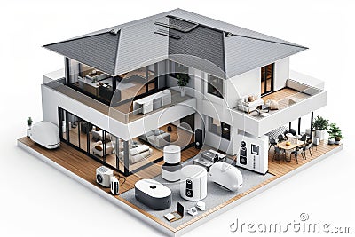 Advanced access controls in high tech homes integrate secure home automation with system hardening and precision detection. Cartoon Illustration