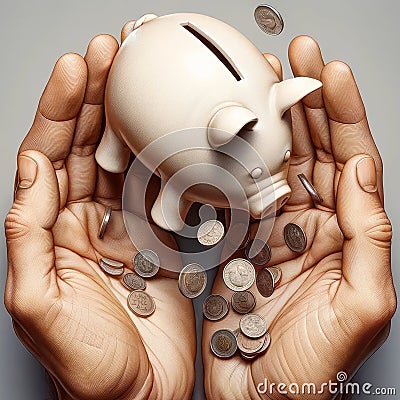 Personal Finances Savings Piggy Bank Inflation Economy AI Generated Money Supply Shortage Stock Photo