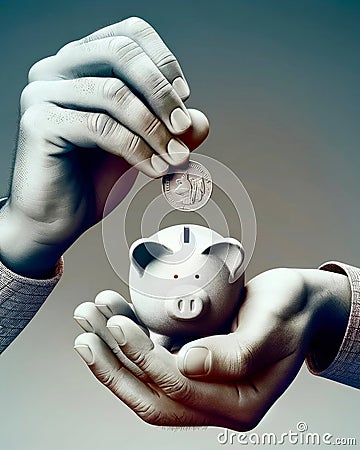 Personal Finances Savings Piggy Bank Inflation Economy AI Generated Money Supply Shortage Stock Photo