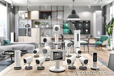 System hardening in camera systems combines enhanced Wi-Fi controls with smart camera integration for comprehensive CCTV security Cartoon Illustration