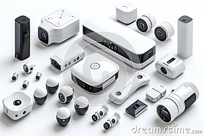 Automation technology for watchful monitoring integrates with security concepts and Wi-Fi coverage, providing safety controls and Cartoon Illustration