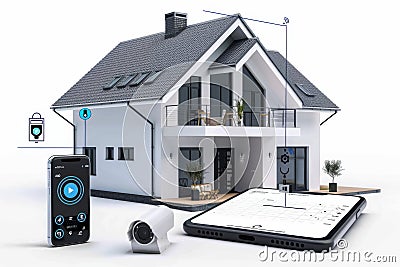 Watchful, hidden cameras managed by a creative team use automated alert systems for monitored security concepts focusing on preven Cartoon Illustration