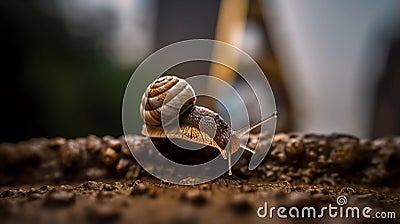 Snail Hiker, Made with Generative AI Stock Photo