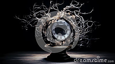 Surreal Clock Focus, Made with Generative AI Stock Photo