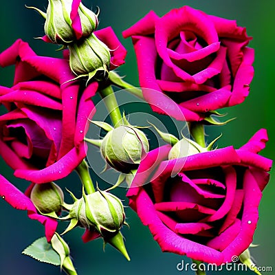 Vibrant Rose, Rich Colors, Blooms, Visual Joy Made with Generative AI Stock Photo