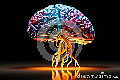 Brain plasticity Neural circuits neurotransmission Receptors dopamine, serotonin, acetylcholine, norepinephrine neural networks. Stock Photo