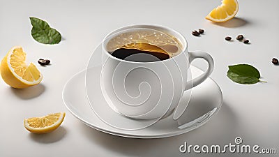 AI-Generated Yuzu Espresso Tonic: Japanese Fusion of Espresso Refreshment with Citrusy Yuzu Twist Stock Photo