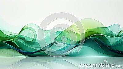 AI generative abstract green wave design digital frequency for design background Stock Photo