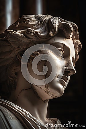 AI Generative - Angelic Melodies: Harmonious Statues Stock Photo