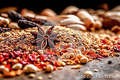 Ai generative. Assorted spices. Seasonings for food Stock Photo