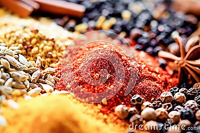 Ai generative. Assorted spices. Seasonings for food Stock Photo