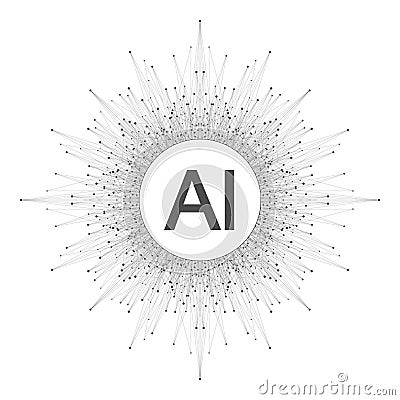 AI Generative Banner Concept In The Digital Style. Generative Ideas Design Element For Internet Technology. Futuristic Stock Photo