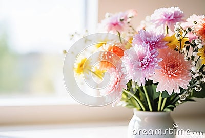 Ai generative. Beautiful bouquet of wild summer flowers Stock Photo