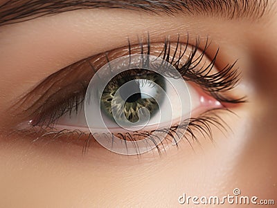 closeup photo of female eye Stock Photo