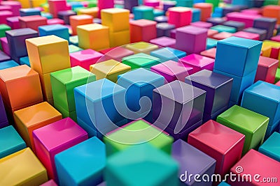 ai generative colorful 3d cube pattern Stock Photo
