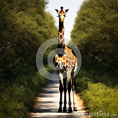 AI generative giraffe isolated on white Stock Photo