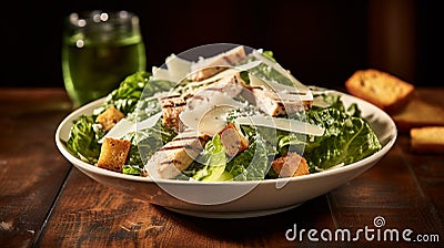 Chicken Caesar Salad Stock Photo