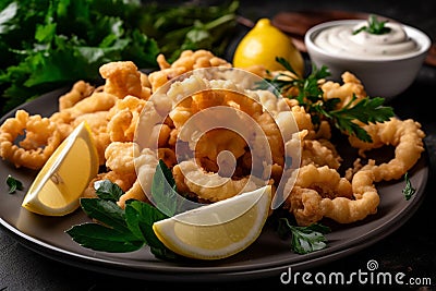 crispy fried calamari Stock Photo