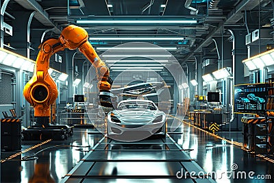 Robotic automative assembly factory Stock Photo