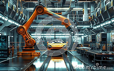 Robotic car production Stock Photo