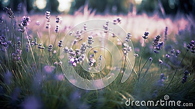 Ai generative. Lavender flowers field Stock Photo