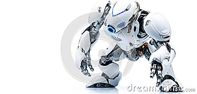 AI generative. Modern robot on white Stock Photo